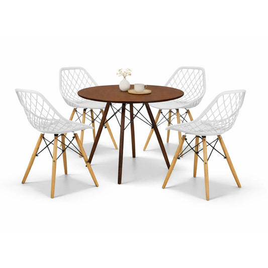 Comedor Vento con Mesa Eames 0.80m Nogal