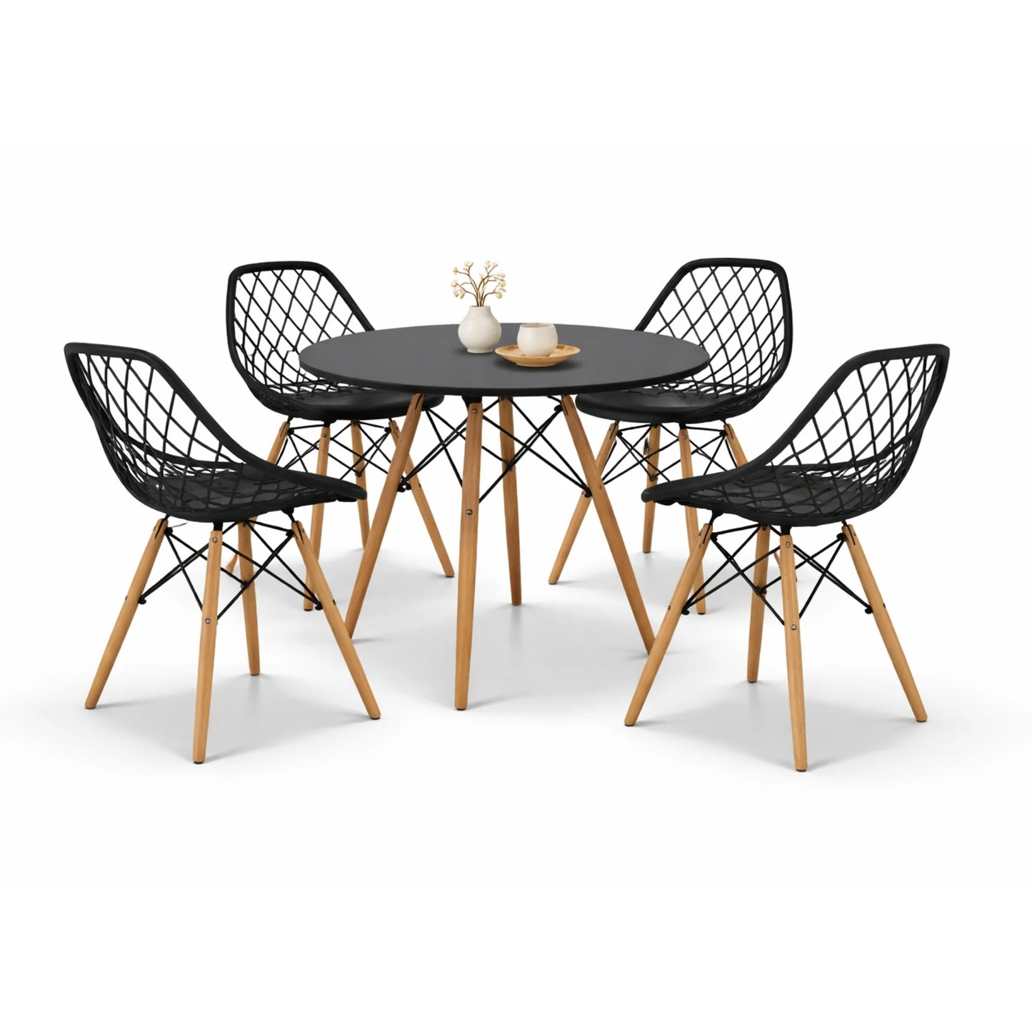Comedor Vento con Mesa Eames 0.80m Negro