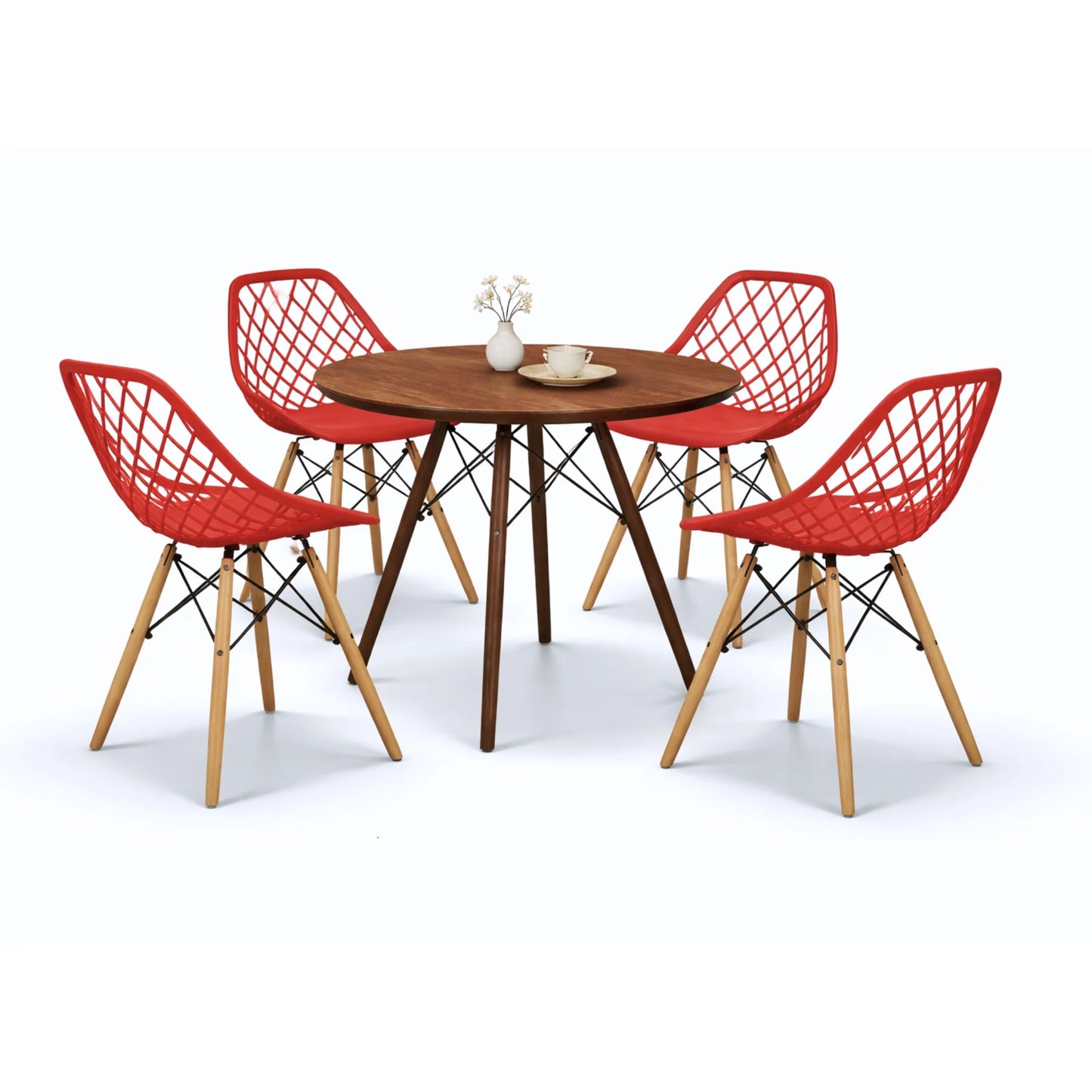 Comedor Vento con Mesa Eames 0.80m Nogal
