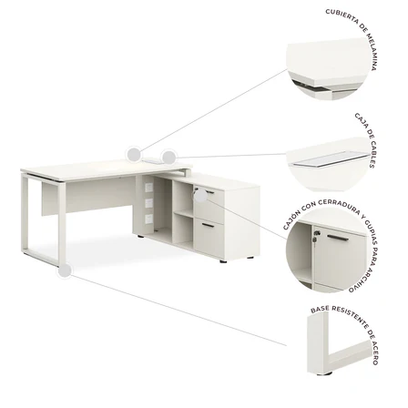 Escritorio Ejecutivo Zadar 180 Lateral