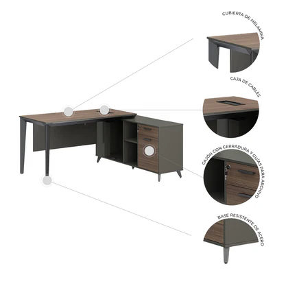 Escritorio Ejecutivo Lateral 160
