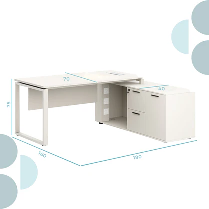 Escritorio Ejecutivo Zadar 160 Lateral