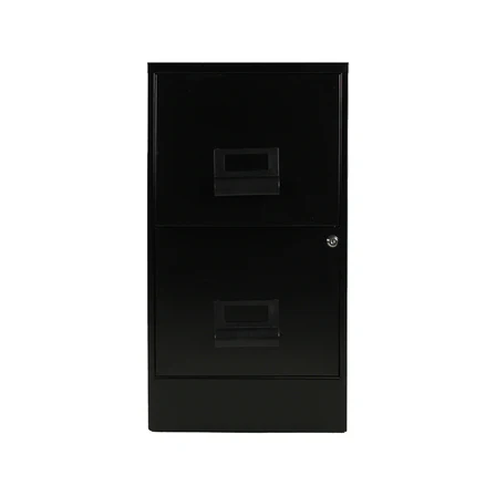 Archivero 2 Gavetas Color Negro Metálico