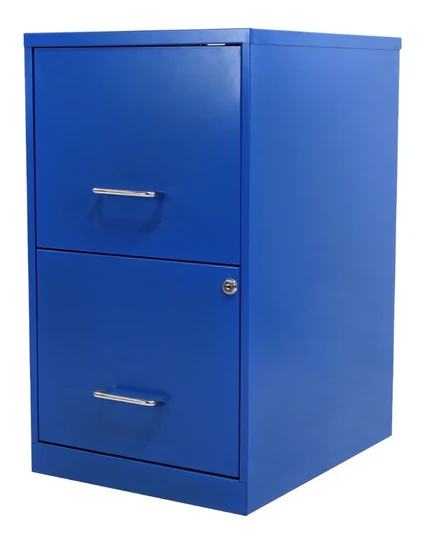 Archivero 2 Gavetas Color Azul Metálico