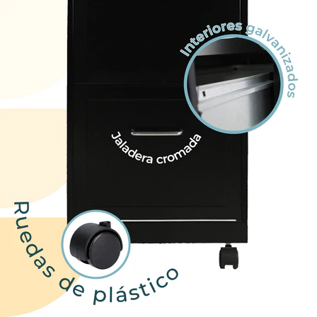 Archivero 2 Gavetas Móvil