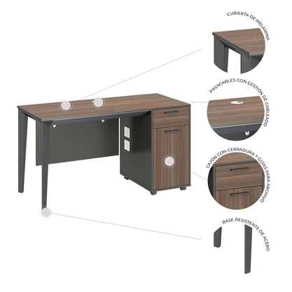 Escritorio Ejecutivo Lateral 140